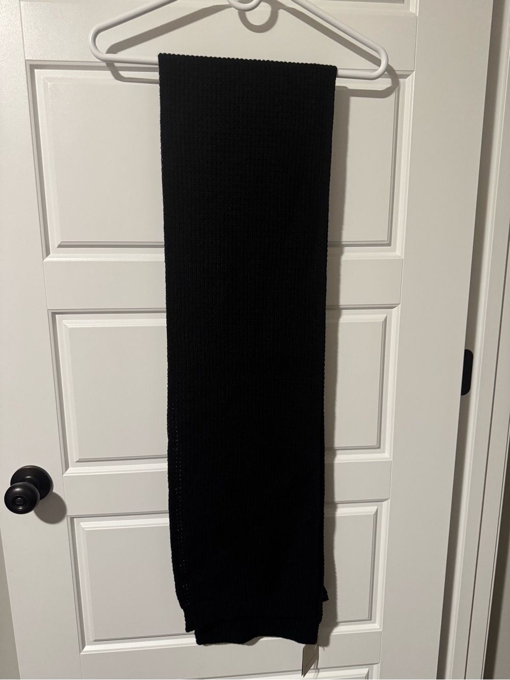 NWT AllSaints Angled Stitch Scarf, Black Wool-Blend